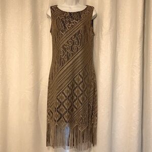 Savvy vintage crochet-look dress  EUC